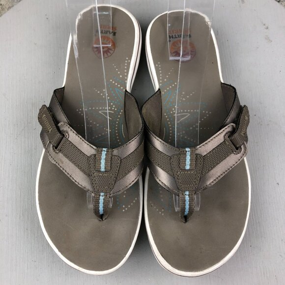 Earth Spirit Women's Size 8 Brown Open Toe Slip On Flip Flops Sandals Toe Post - Picture 3 of 13